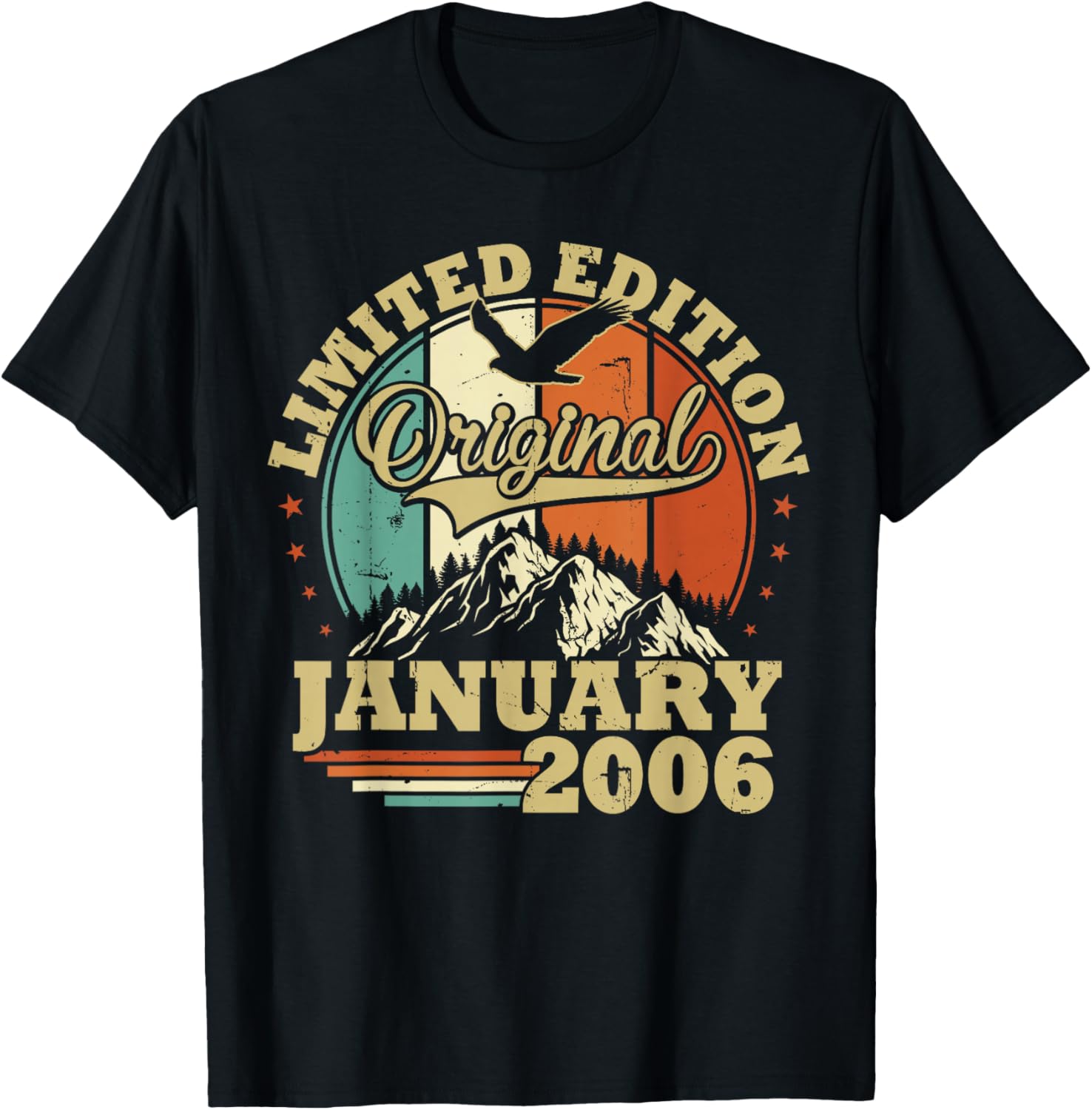 Anniversaire 20 Ans Vintage Janvier 2006 Garçons et Filles T-Shirt - T-Shirt | Black