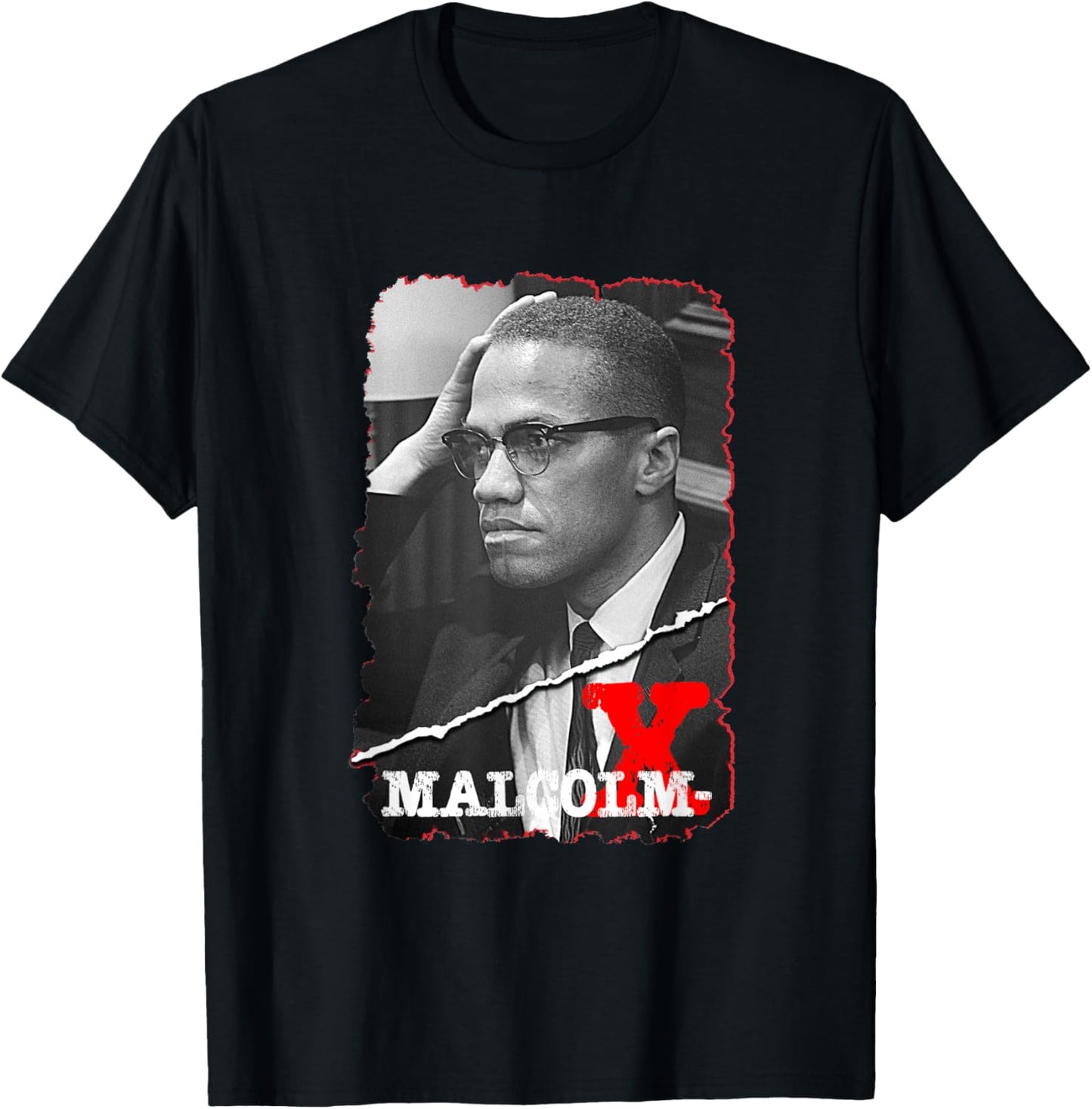 Great Moment Store Kids Youth Malcolm X Black Small Short Sleeve Modern Classic Casual Leisure Letter Print Malcolm X Design T-Shirt - T-Shirt | Black