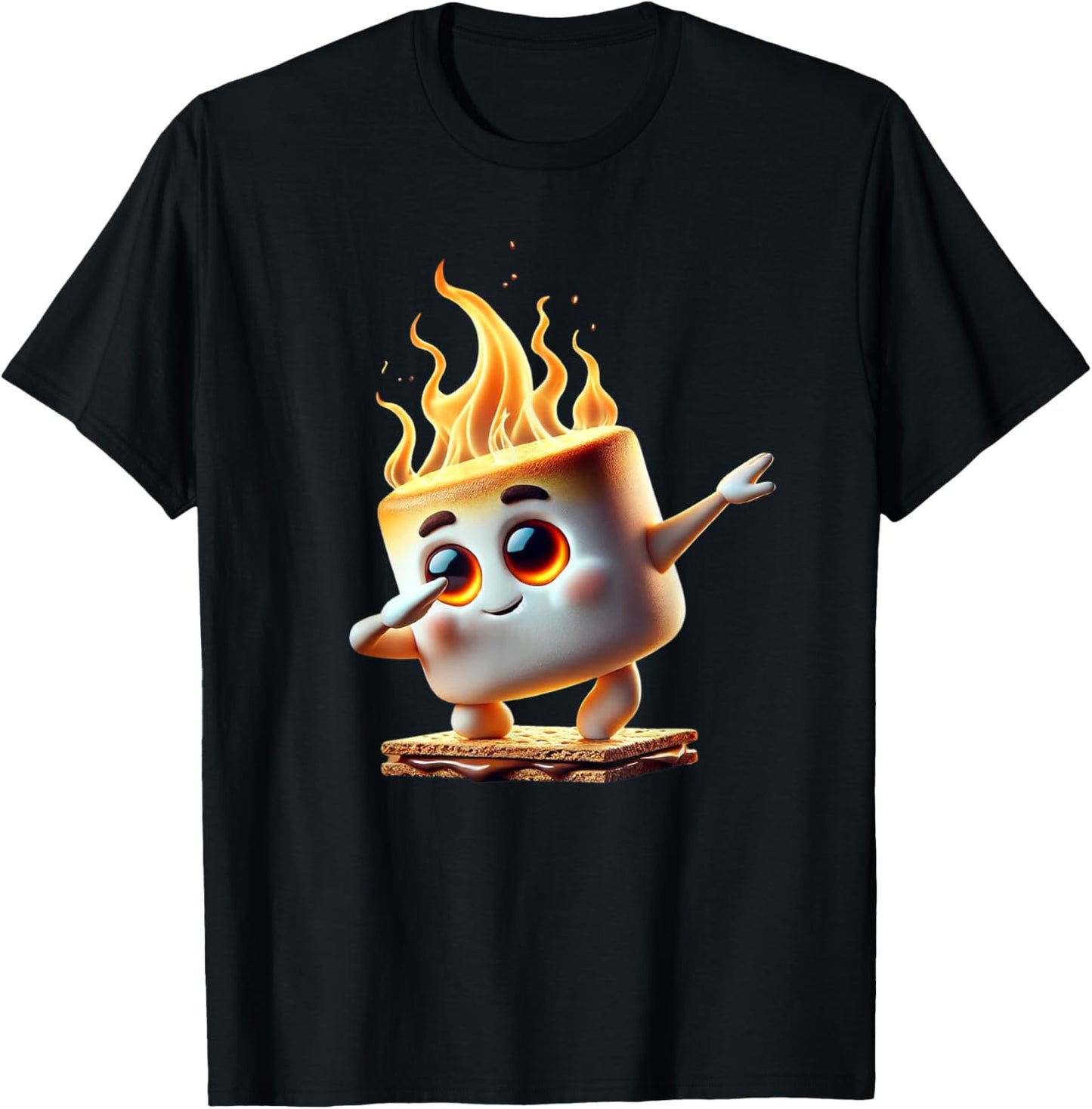 Dabbing Smore Marshmallow Cute Dab Dance Camping Camper Gift T-Shirt - T-Shirt | Black