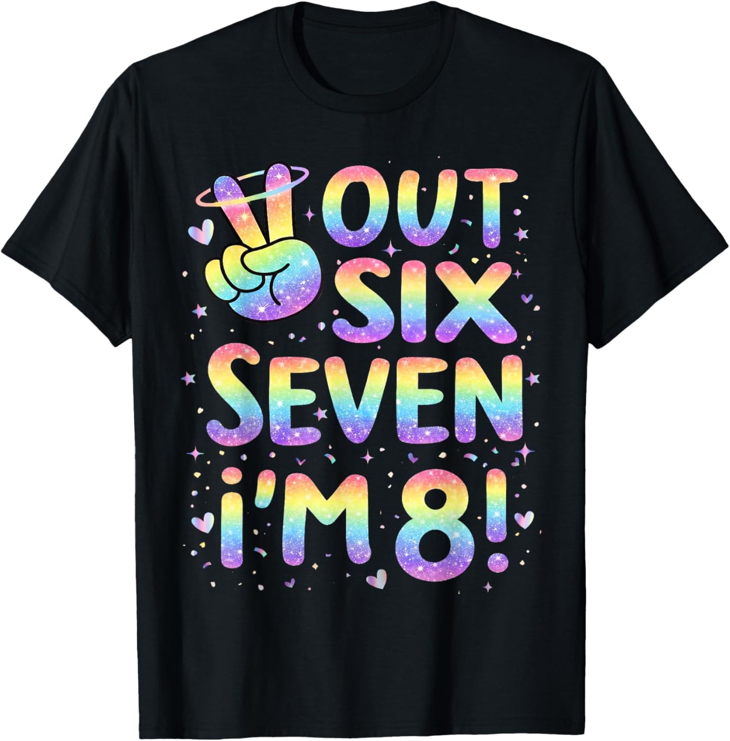 8 Year Old Girl Birthday Peace Out 67 Girls 8th Birthday T-Shirt - T-Shirt | Black