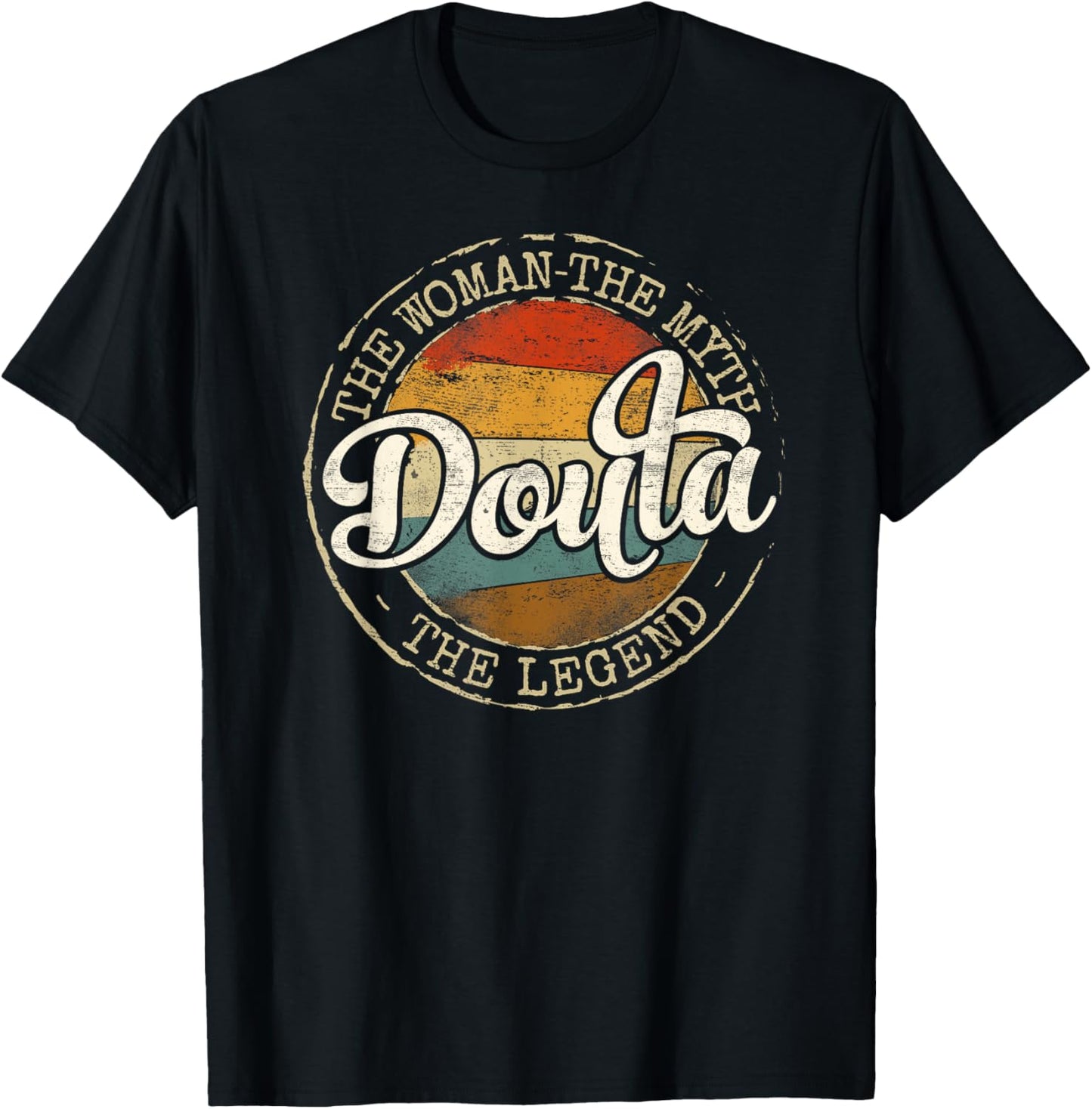 Doula The Woman The Myth Legend Vintage Stamp Birth Support T-Shirt - T-Shirt | Black