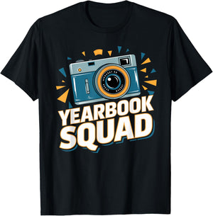 Yearbook Squad - Fun & Retro Photography Design T-Shirt - T-Shirt | Black