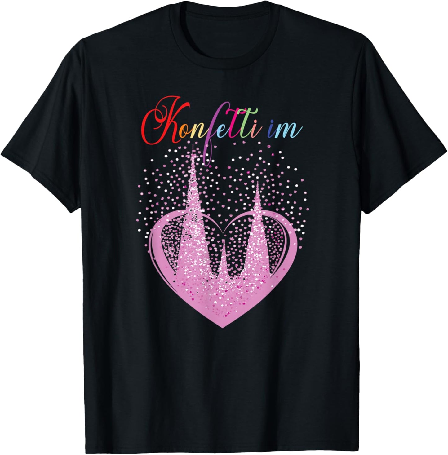Fancy Dress Costume Confetti in the Heart Cologne Cathedral T-Shirt - T-Shirt | Black