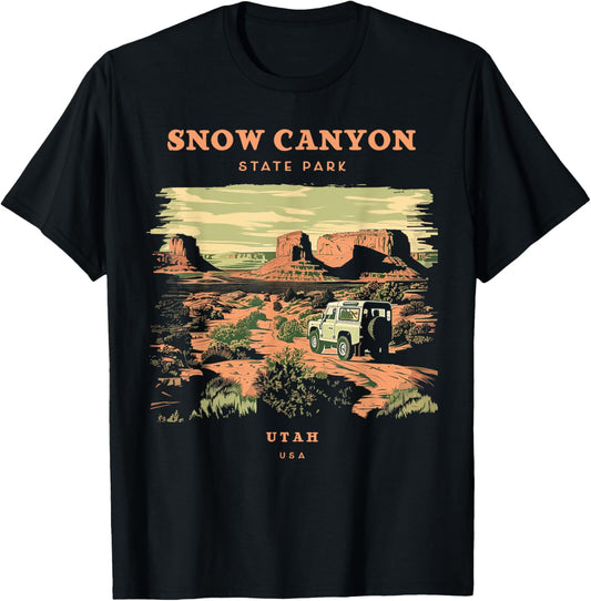 Snow Canyon State Park Utah Retro Vintage T-Shirt - T-Shirt | Black