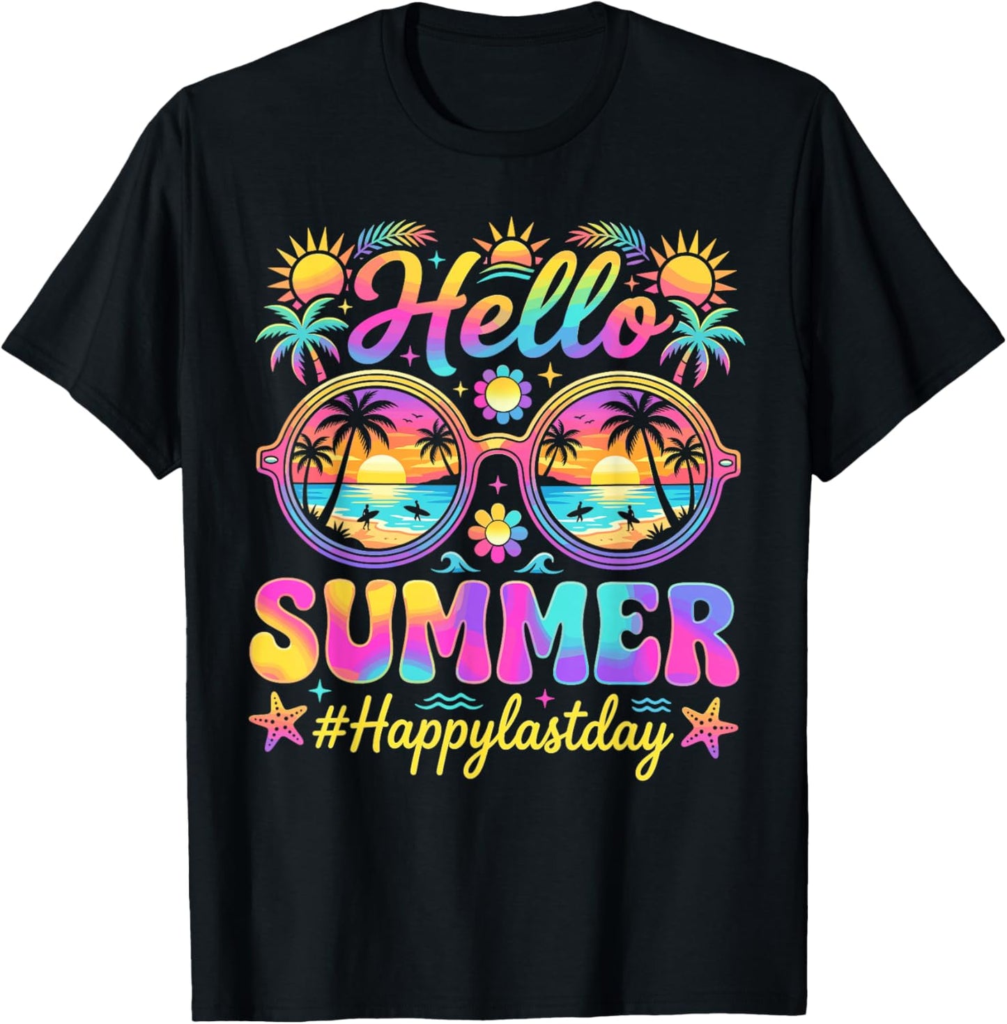 Hello Summer Last Day of School Teacher Kids T-Shirt - T-Shirt | Black