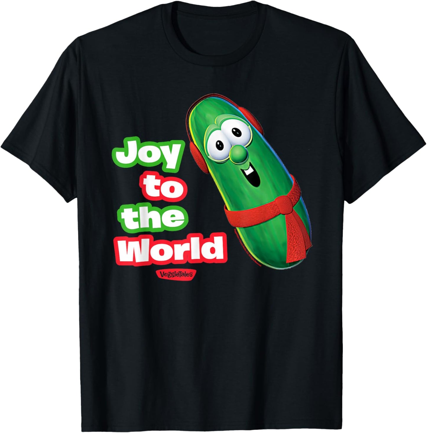 VeggieTales Joy to The World Larry The Cucumber T-Shirt - T-Shirt | Black