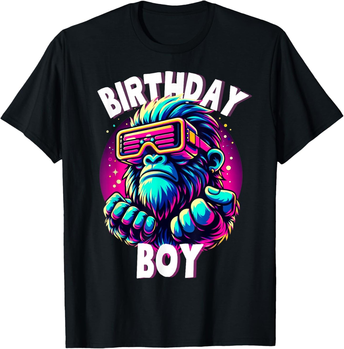 Gorilla Birthday Funny Gorilla Boys Adult Girl Family Party T-Shirt - T-Shirt | Black