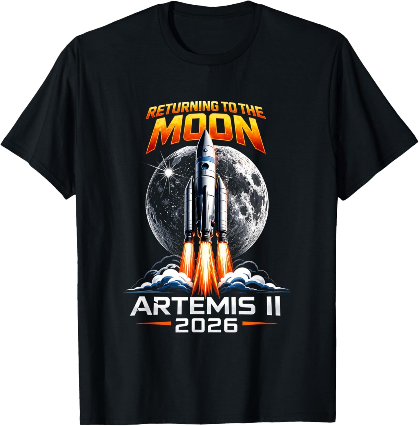 Artemis II Back to the Moon 2026 Gift Women Kids T-Shirt - T-Shirt | Black