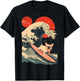French Bulldog Surfing Japanese T-Shirt - T-Shirt | Black