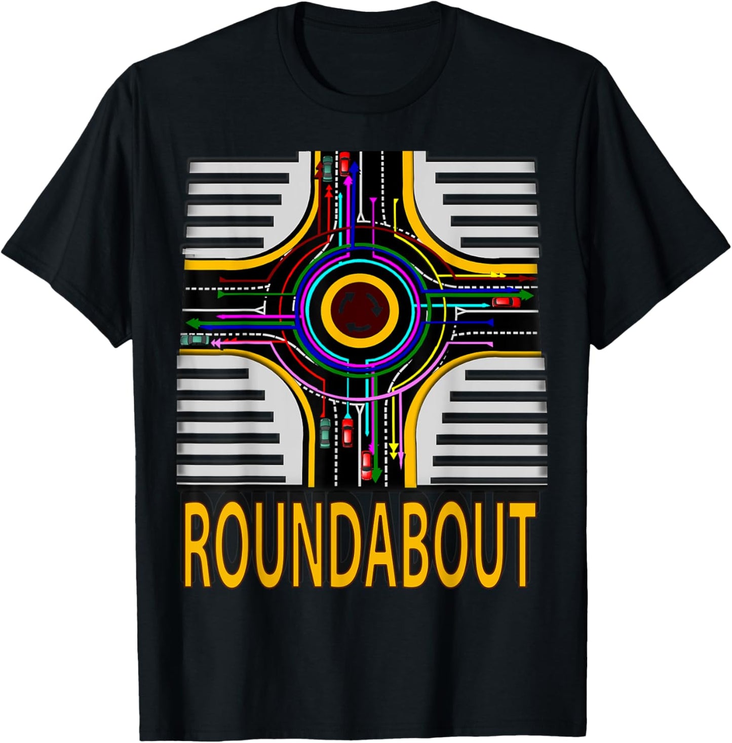 Roundabout traffic direction T-Shirt - T-Shirt | Black