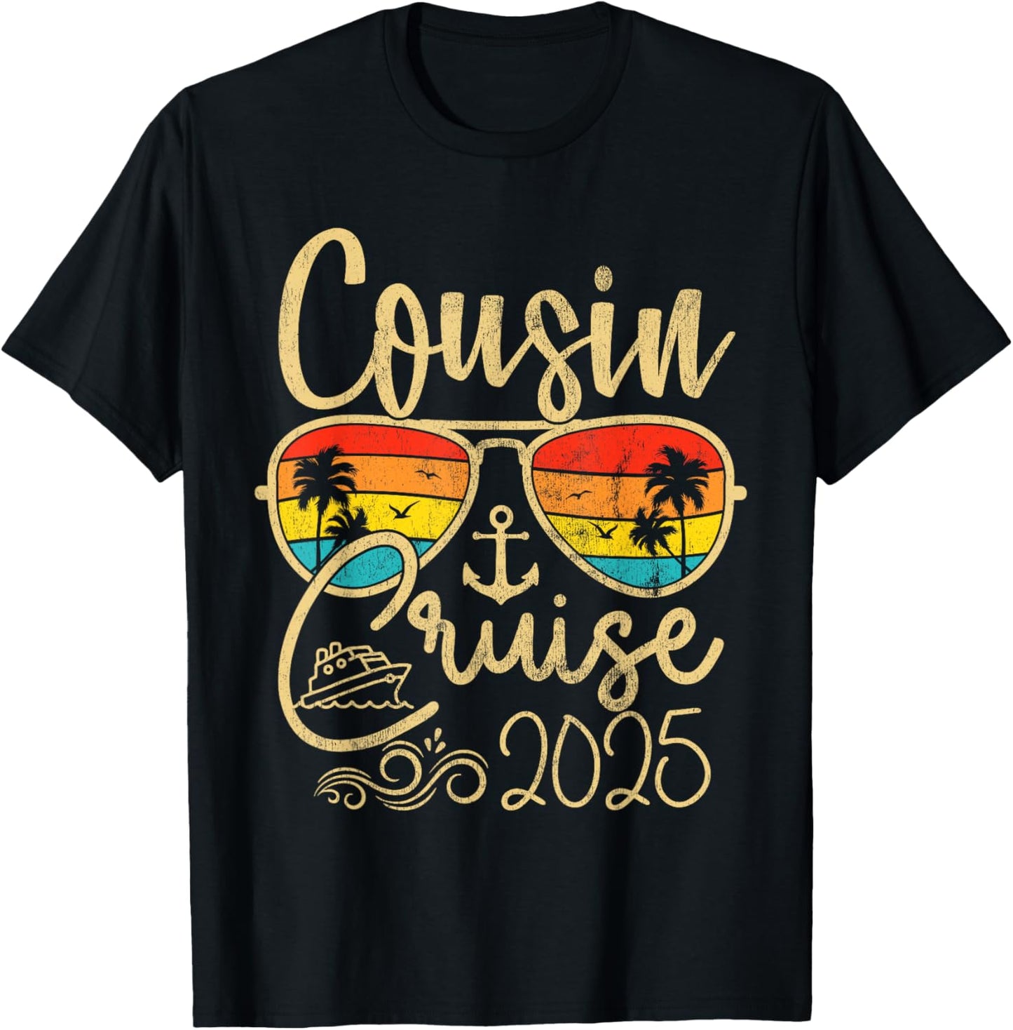 Cousin Cruise Gifts 2025 Matching Party Birthday T-Shirt - T-Shirt | Black