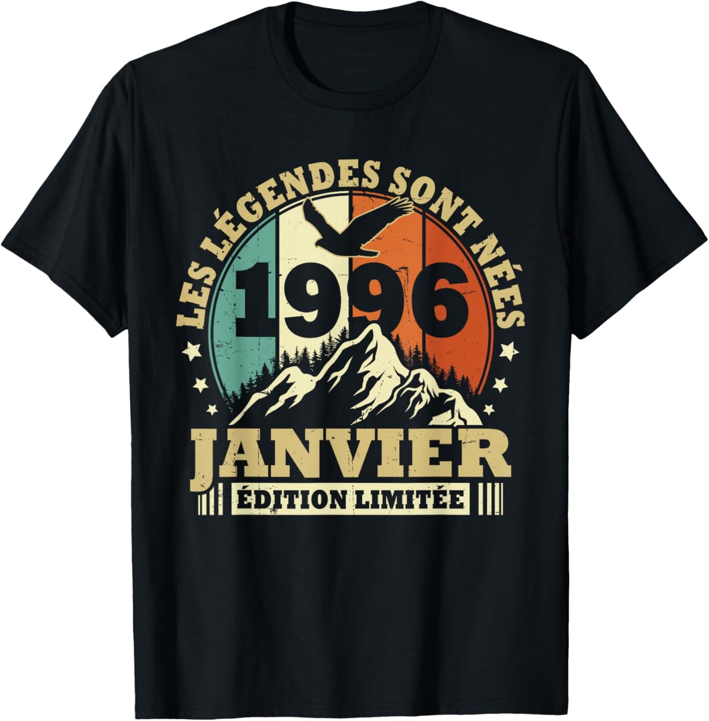 Legends are Born in January 1996 Birthday 30 Years T-Shirt - T-Shirt | Black