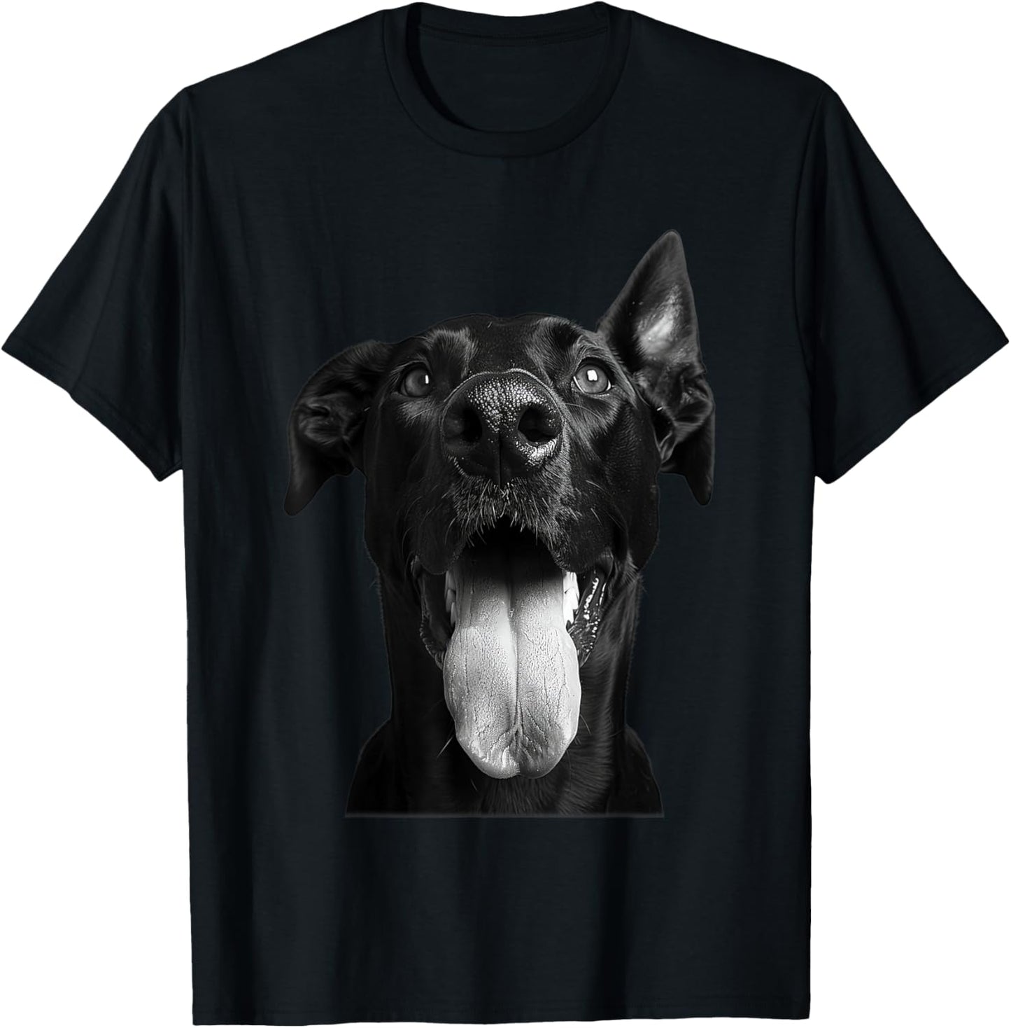 Cool Doberman Sticking Tongue Out Playful Defiance T-Shirt - T-Shirt | Black