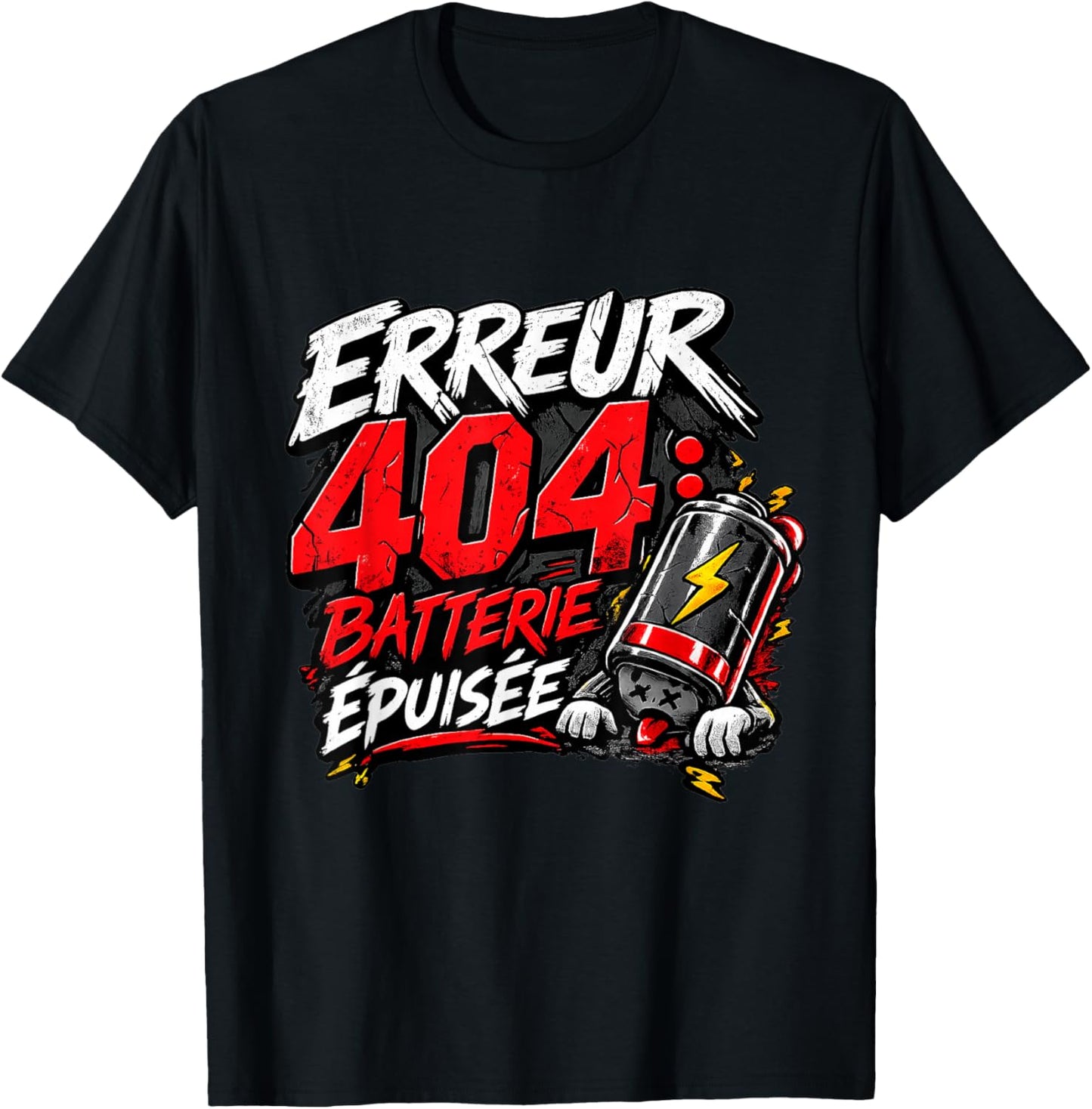 Error 404 Battery Out of Stock Men's Gift Humor Original T-Shirt - T-Shirt | Black