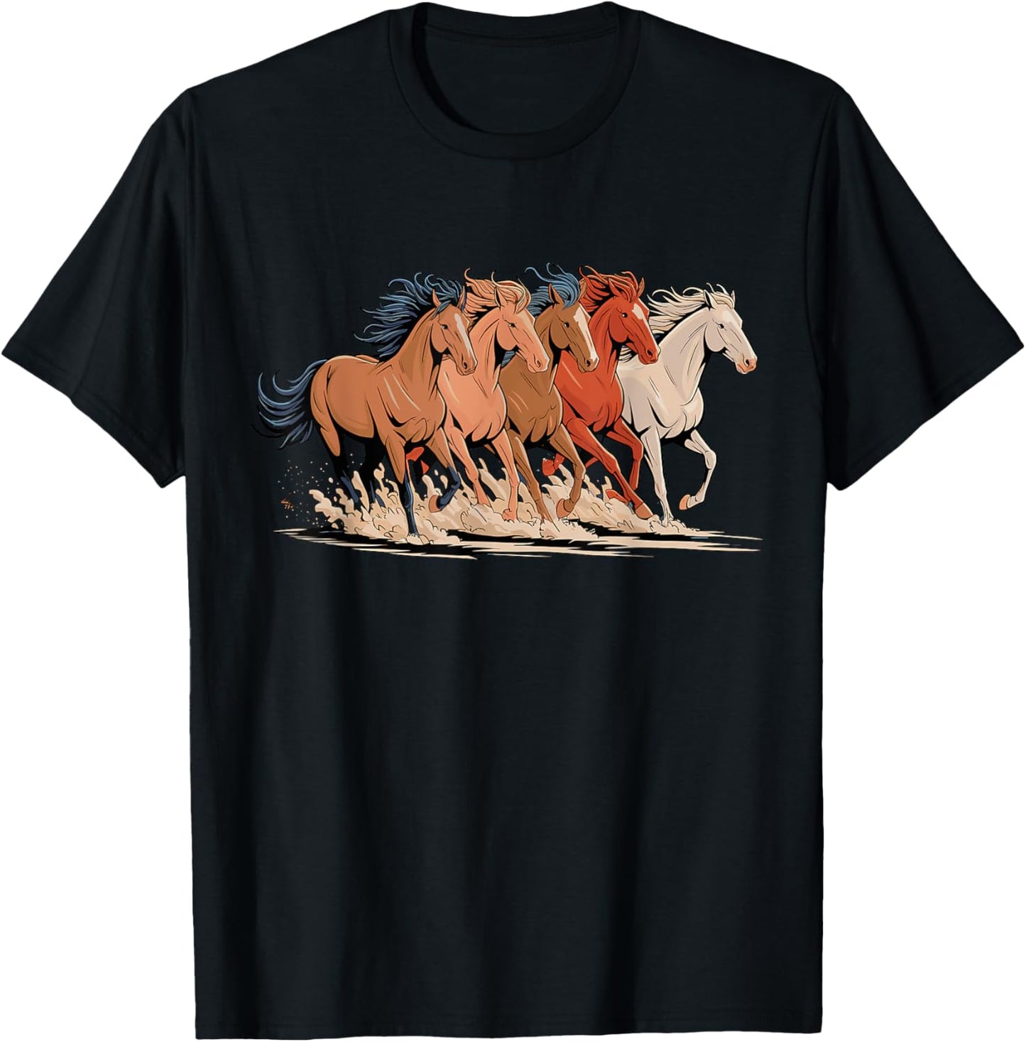 Magical and Funny Horse lover Gifts Adult Horses Black Small Short Sleeve T-Shirt - T-Shirt | Black