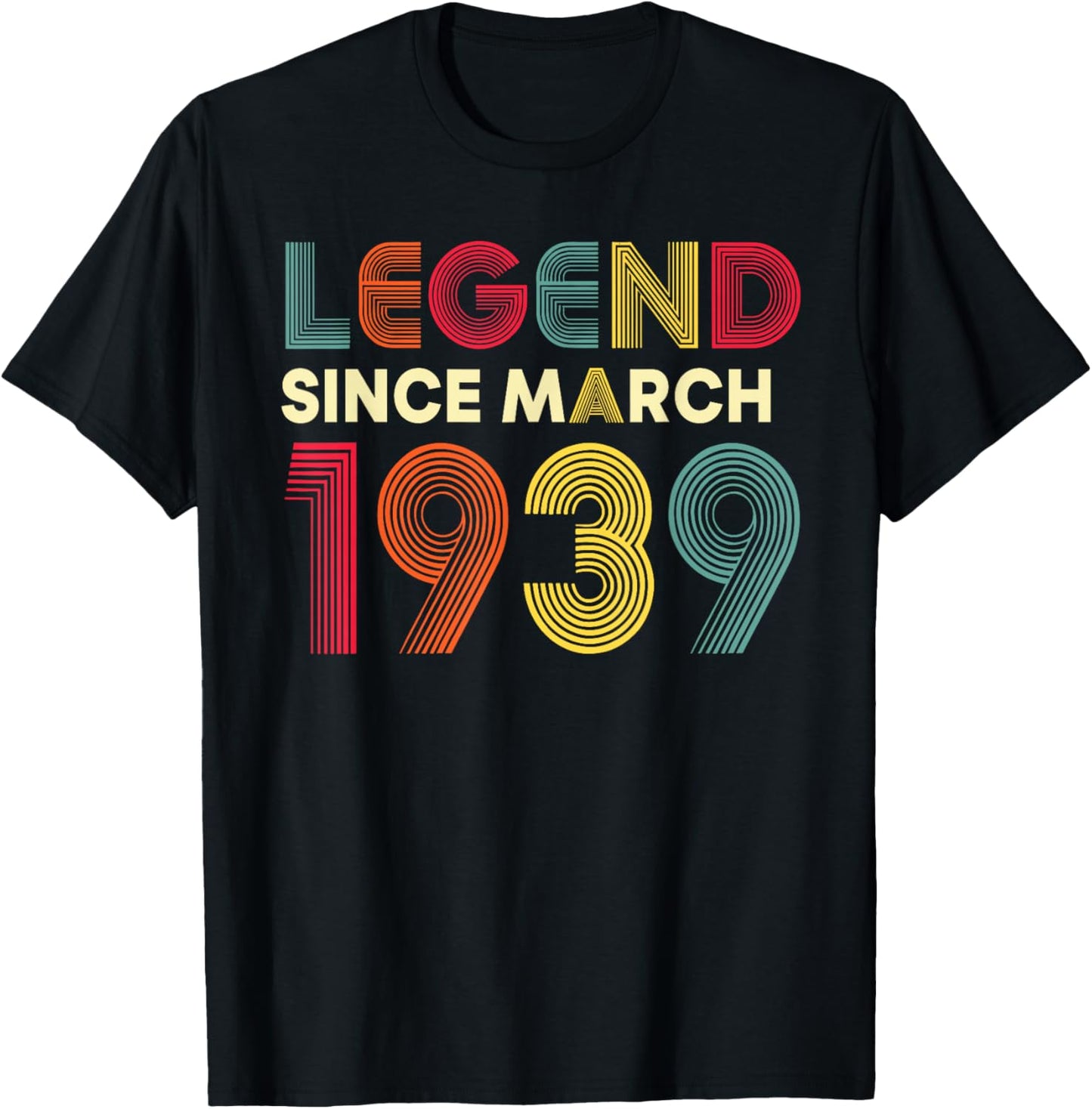 Legend Mars 1939 87e Anniversaire Hommes Femmes 87 Ans T-Shirt - T-Shirt | Black