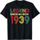 Legend Mars 1939 87e Anniversaire Hommes Femmes 87 Ans T-Shirt - T-Shirt | Black