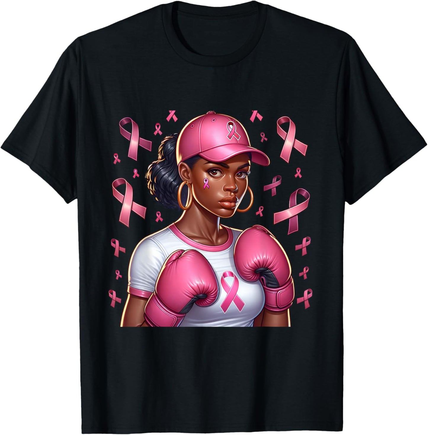 African American Black Women Breast Cancer Awareness T-Shirt - T-Shirt | Black
