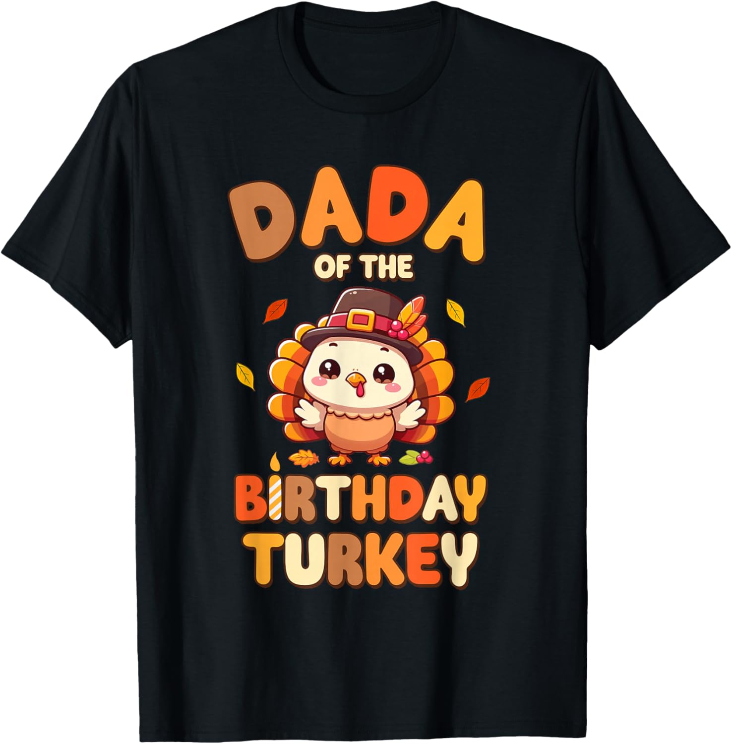 Dada of The Birthday Turkey Family 1st Birthday Boy T-Shirt - T-Shirt | Black