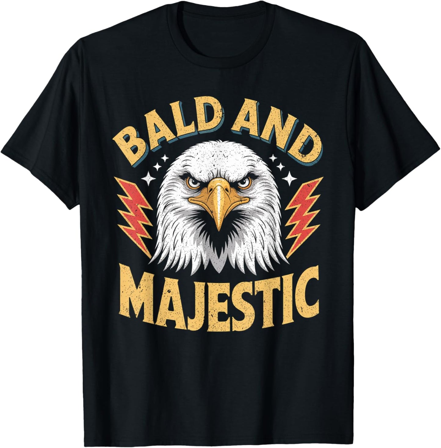Bald & Majestic Sexy Bald Guy Funny Dad Joke T-Shirt - T-Shirt | Black