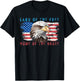 Land of the Free Home of the Brave Bald Eagle US Flag July 4 T-Shirt - T-Shirt | Black