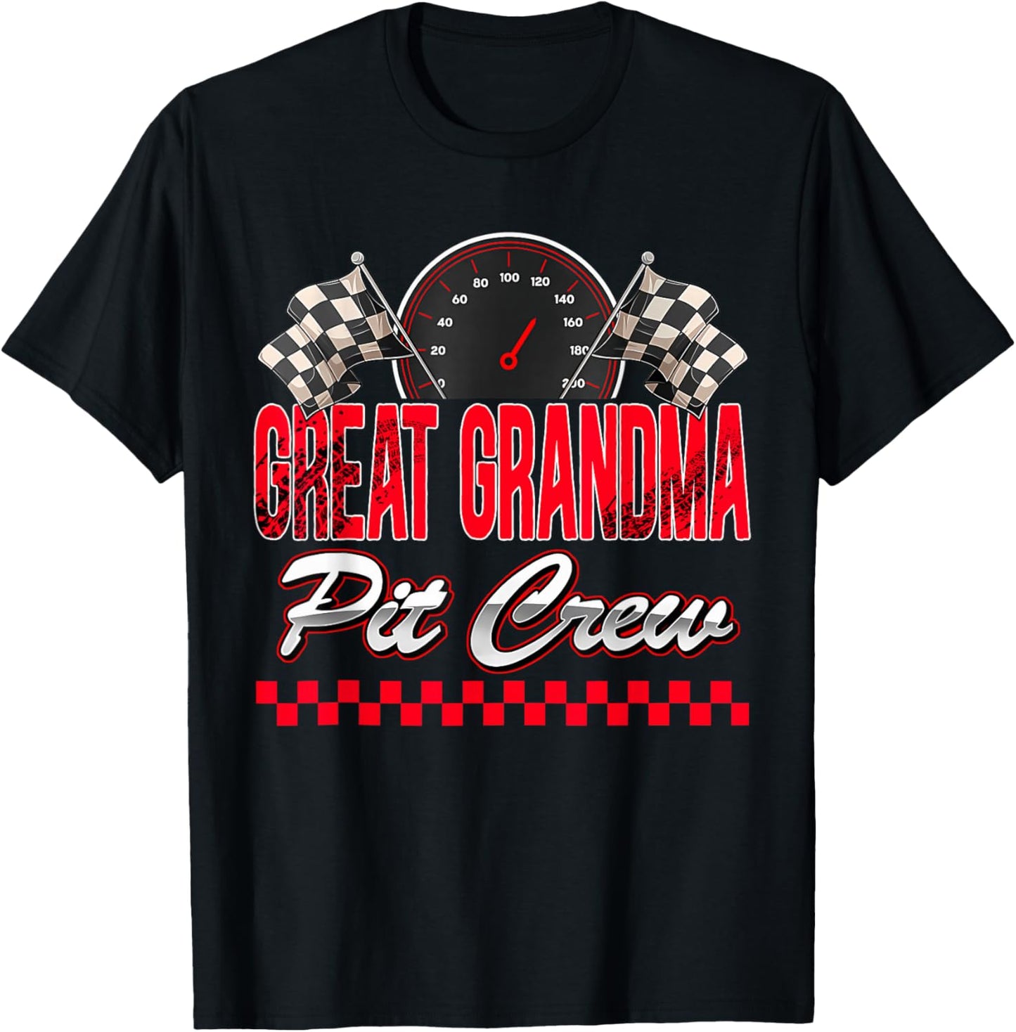 Great Grandma Pit Crew Race Car Birthday Boy Racing Family T-Shirt - T-Shirt | Black