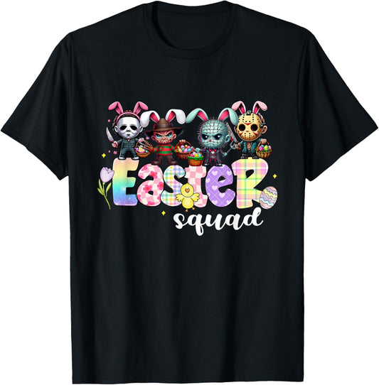 Easter Squad Funny Easter Horror Characters Family Matching T-Shirt - T-Shirt | Black