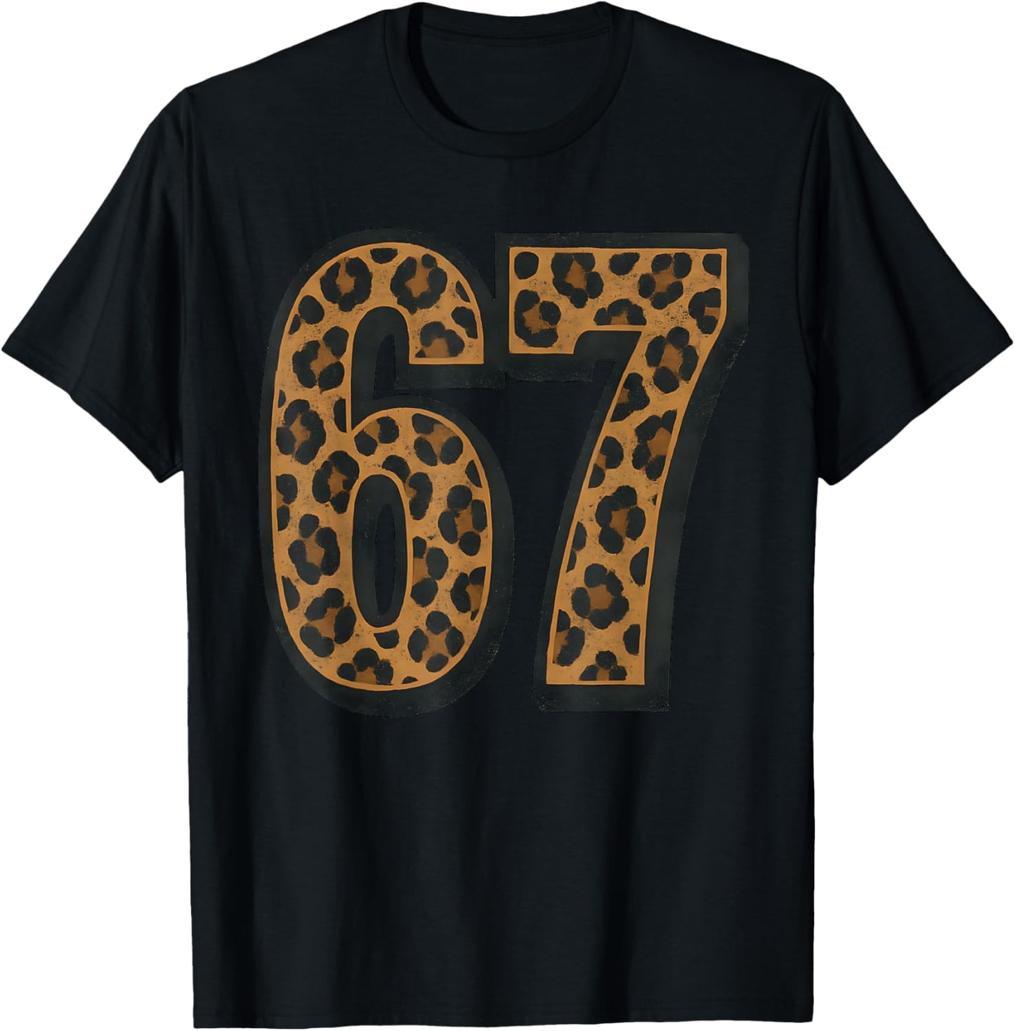 67 Sauvage Safari Vintage Style Léopard Imprimé Animal Six Seven T-Shirt - T-Shirt | Black