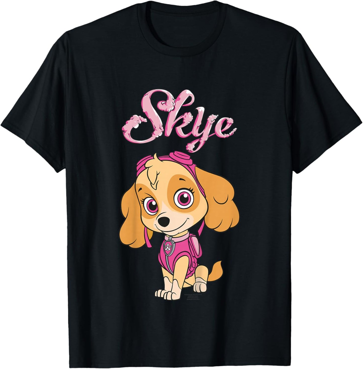 Paw Patrol Skye Action Pose Rescue Pup Cartoon Classic Cute T-Shirt - T-Shirt | Black