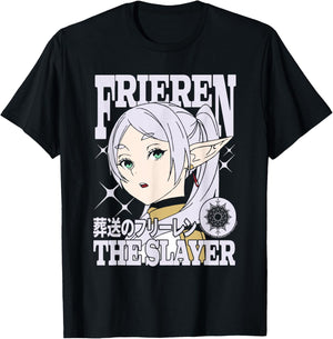 Frieren: Beyond Journey's End The Slayer Portrait Anime T-Shirt - T-Shirt | Black