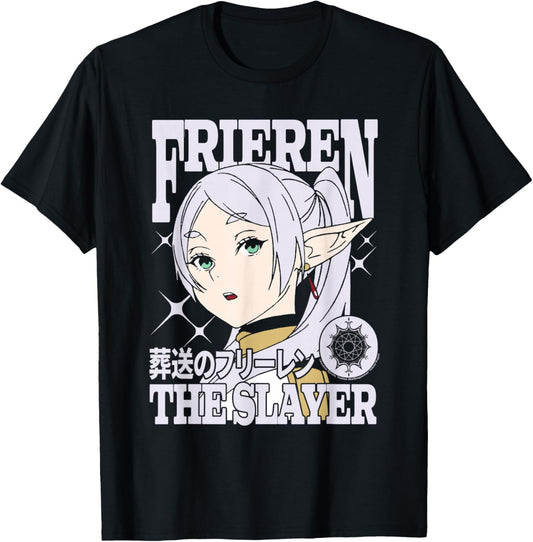 Frieren: Beyond Journey's End The Slayer Portrait Anime T-Shirt - T-Shirt | Black