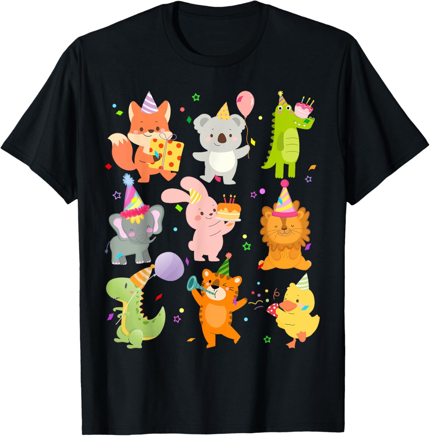 Men Women and Kids Zoo Day Wildlife Animals Birthday Party T-Shirt - T-Shirt | Black