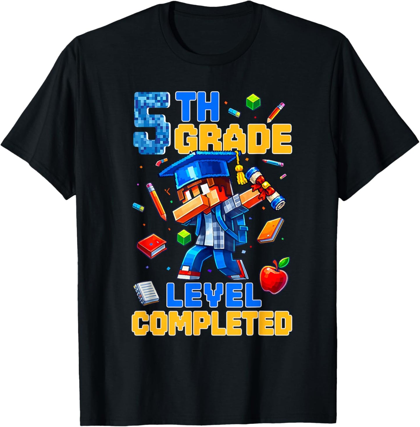 5th Grade Level Completed Last Day of School Dabbing Boy T-Shirt - T-Shirt | Black