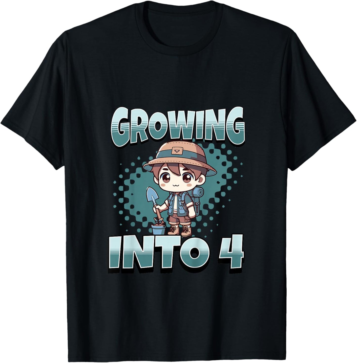 Gardening Growing Into 4 Year Old 4th Birthday Boy T-Shirt - T-Shirt | Black