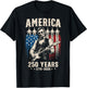 Abraham Lincoln Playing Guitar 250th Anniversary 4th of July T-Shirt - T-Shirt | Black