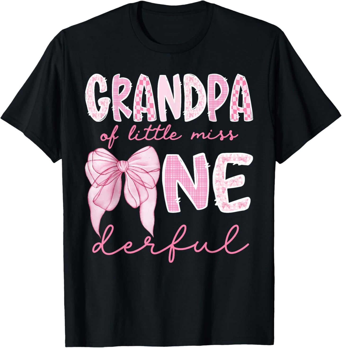 Grandpa of Little Miss Onederful First Birthday Girl T-Shirt - T-Shirt | Black