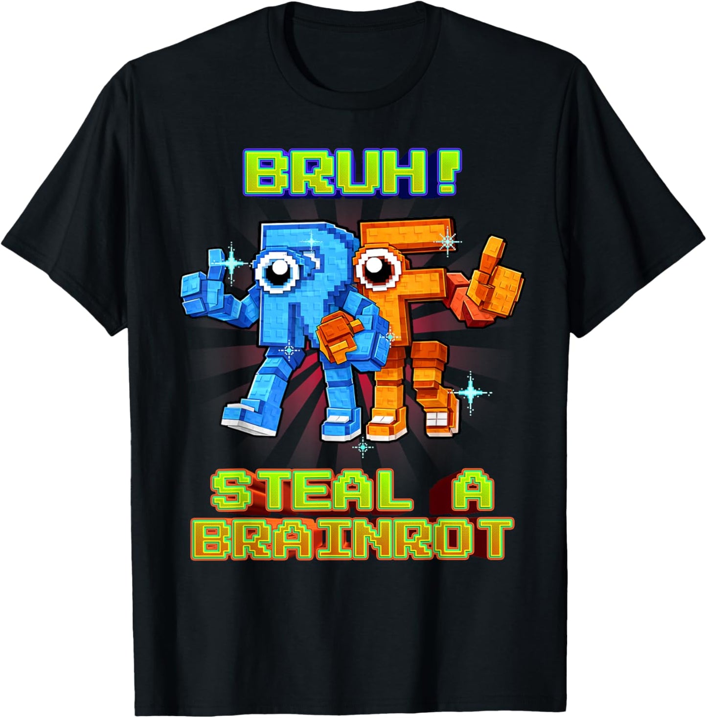 Bruh R or F Funny R-F Brainrot for Boys Kids Teens T-Shirt - T-Shirt | Black