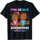 Pink or Blue Grandma Loves You Black Babies Gender Reveal T-Shirt - T-Shirt | Black