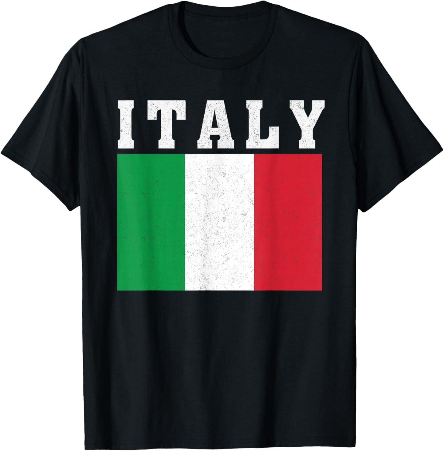 Italy Flag Patriotic National Roots Souvenir T-Shirt - T-Shirt | Black