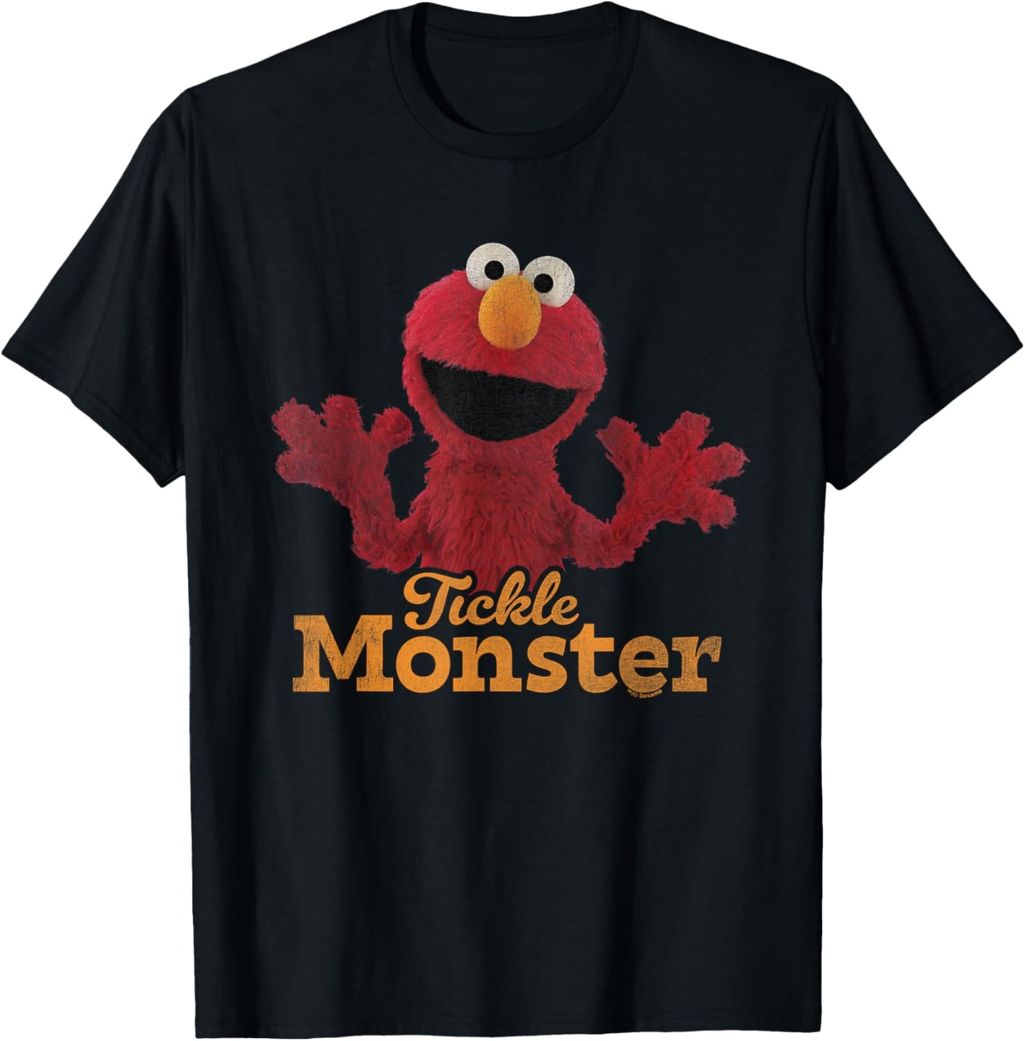 Sesame Street Tickle Me Elmo Tickle Monster T-Shirt - T-Shirt | Black