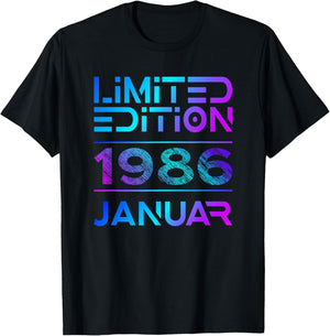 January 1986 Man Woman 40th Birthday Limited Edition T-Shirt - T-Shirt | Black