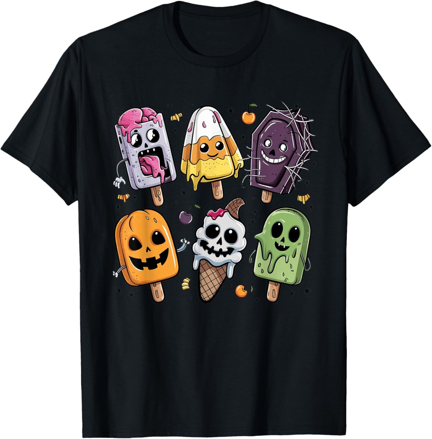 Funny Popsicle Summer Horror Halloween Ice Cream Summerween T-Shirt - T-Shirt | Black
