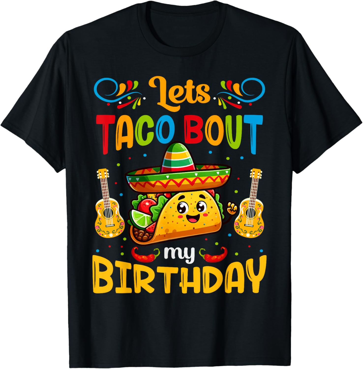 Let's Taco About My Birthday Taco Birthday Taco Lovers Boys T-Shirt - T-Shirt | Black
