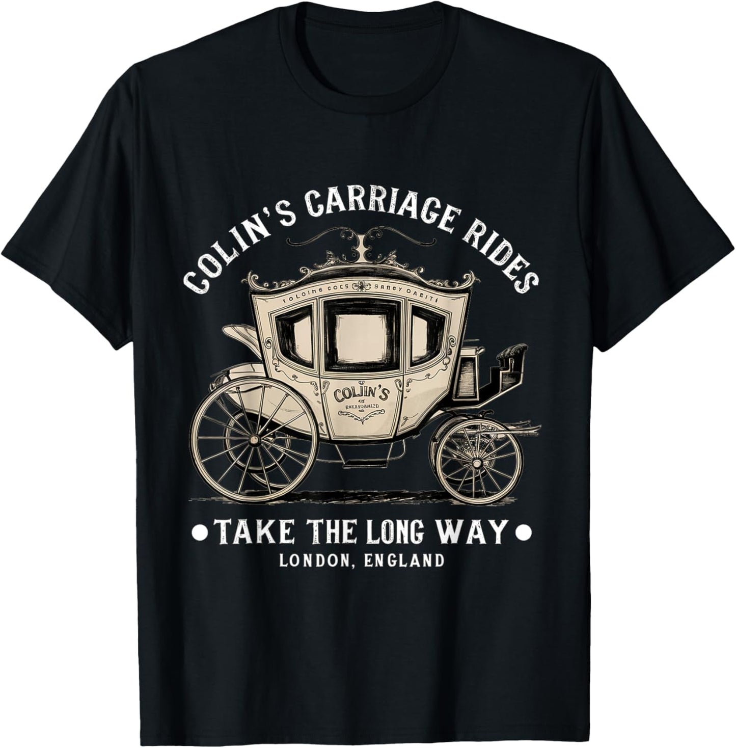 Colin's Carriage Rides Take The Long Way T-Shirt - T-Shirt | Black