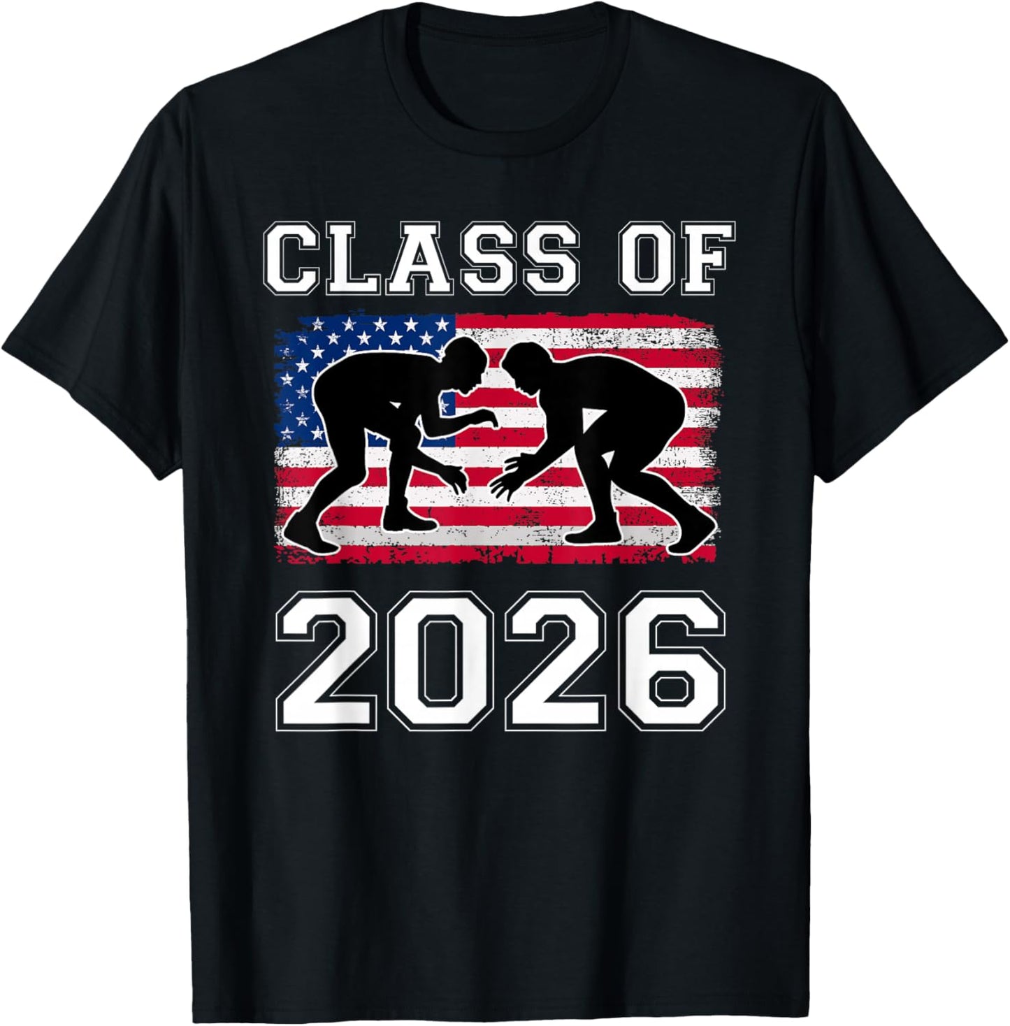 Class Of 2026 Senior Wrestling High School Wrestler T-Shirt - T-Shirt | Black