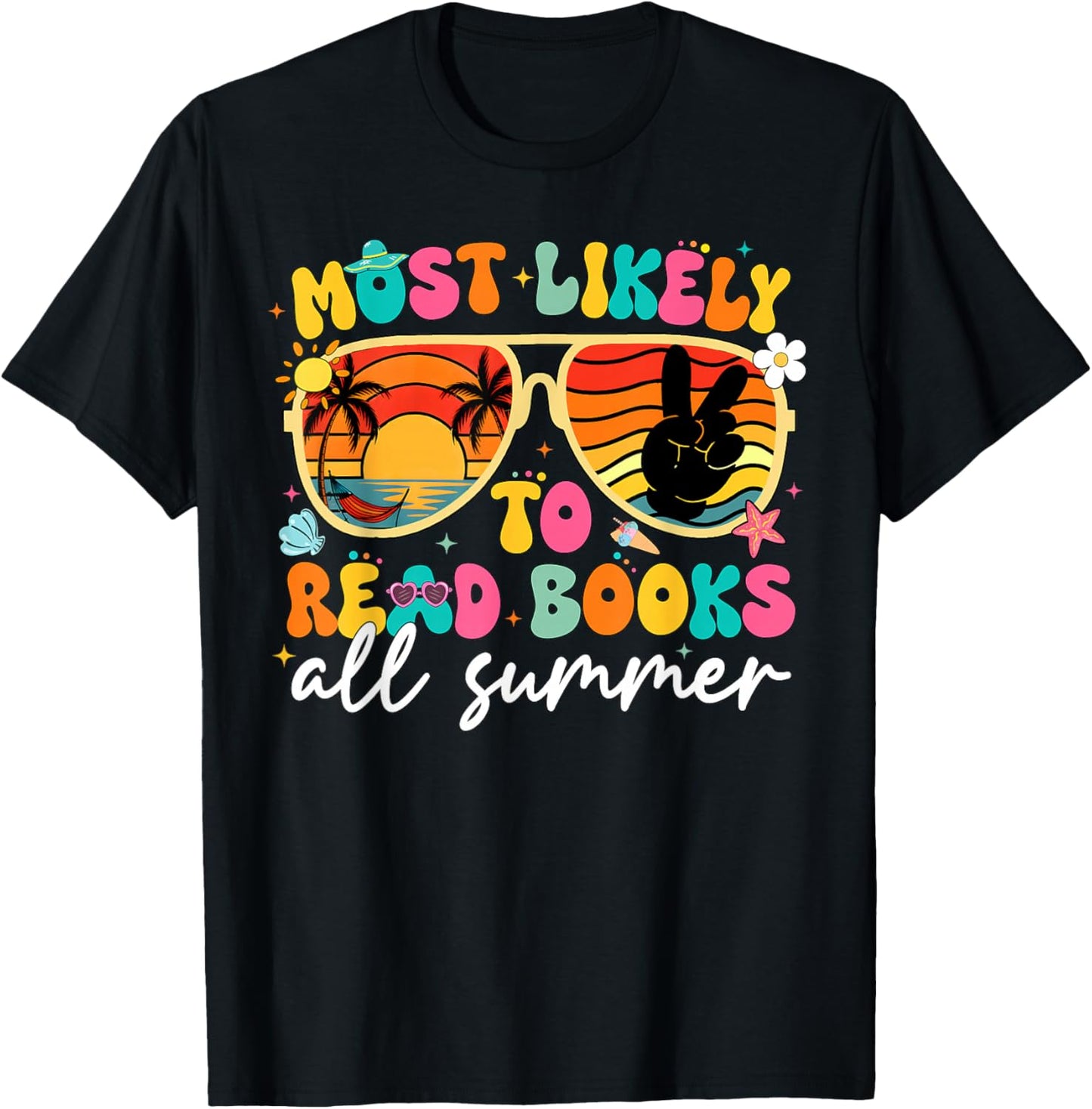 Most Likely to Read Books All Summer Last Day Boy Girl Kid T-Shirt - T-Shirt | Black