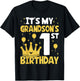 It's My Grandson's 1st Birthday 1 Year Old Toddler Boy T-Shirt - T-Shirt | Black