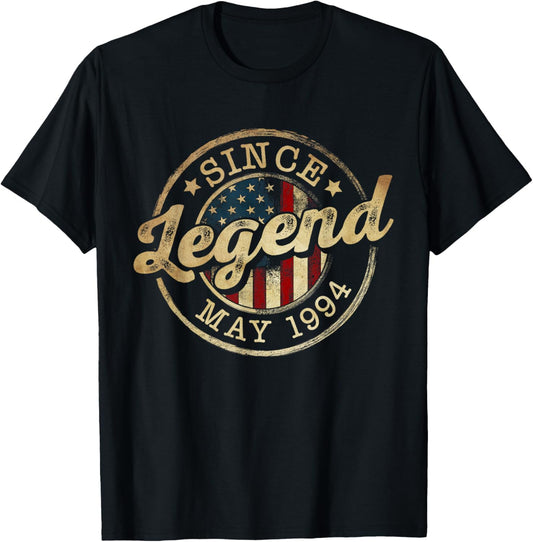 Legend Since May 1994 Vintage 32nd Birthday Classic T-Shirt - T-Shirt | Black