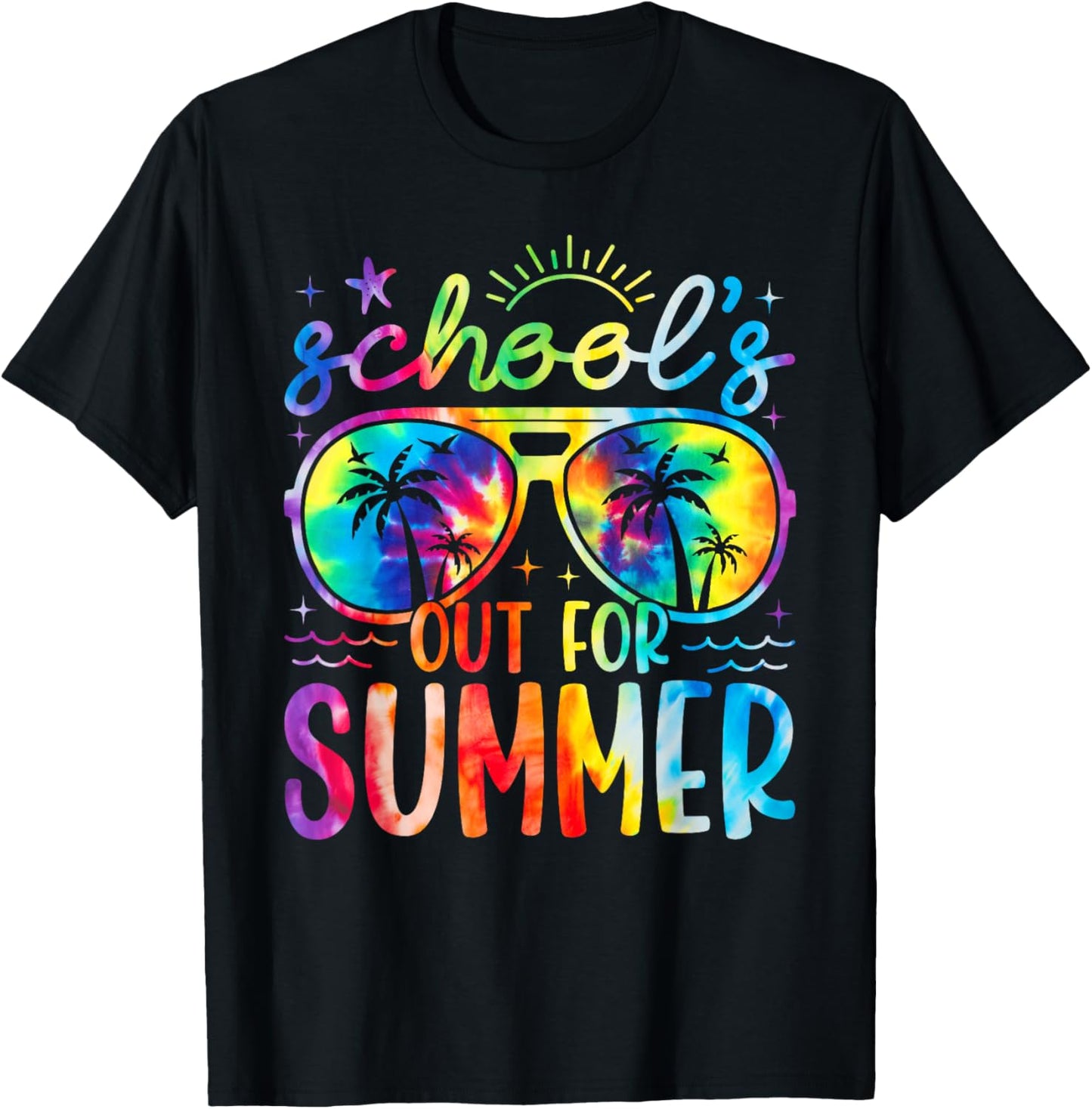 Tie Dye School's Out For Summer Last Day Of School Teacher T-Shirt - T-Shirt | Black
