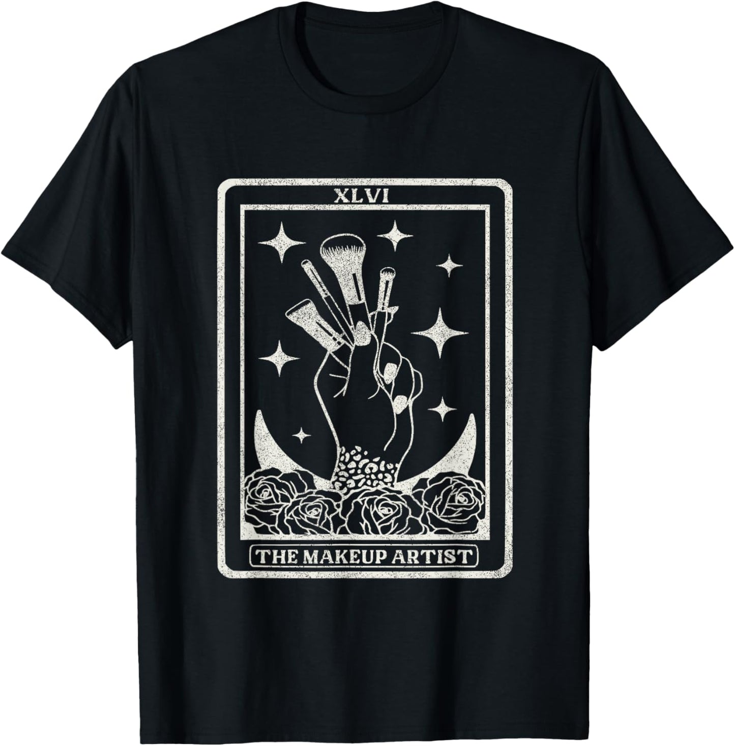 Vintage The Makeup Artist Tarot Card MUA The Makeup Artist T-Shirt - T-Shirt | Black